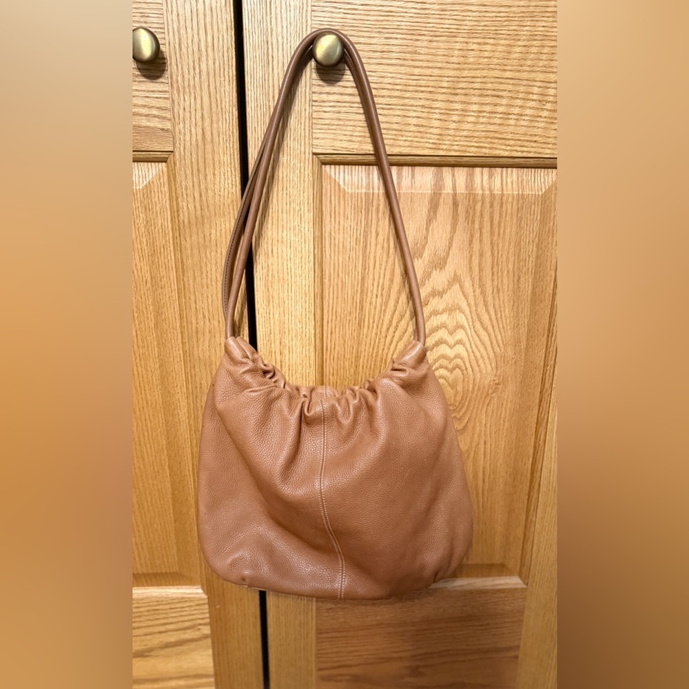Fossil Pebble Leather Brown Shoulder Hobo Bag
